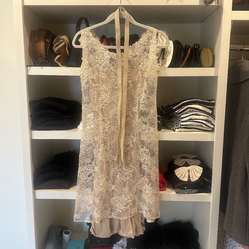 Luisa Beccaria Lace Cream Dress
